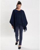 Poncho en Laine mélangée Foehn bleu marine