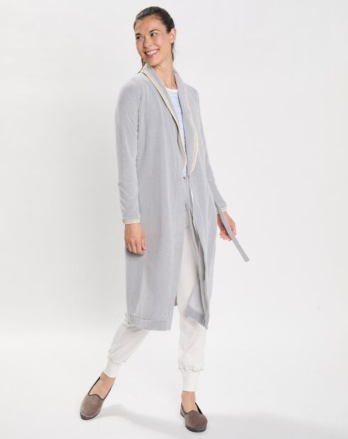 Peignoir en Micropolaire Comfy  gris chiné