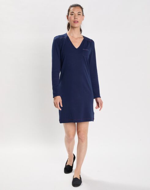 Chemise de nuit Alba bleu marine