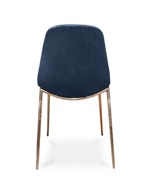 Défectueux - 2 Chaises en Velours Zack bleu roi - 55x48x80 cm