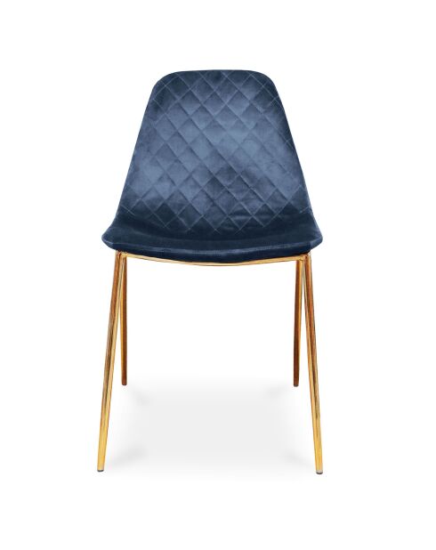 Défectueux - 2 Chaises en Velours Zack bleu roi - 55x48x80 cm