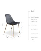 Défectueux - 2 Chaises en Velours Zack bleu roi - 55x48x80 cm