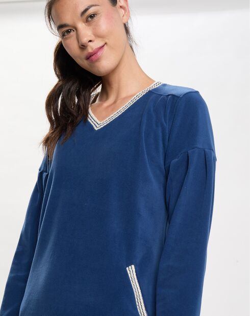 Chemise de nuit en Micropolaire Comfy bleue