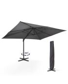 Parasol 360° rectangle gris 4x3m avec housse