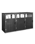 Coperchio triplo per pattumiera in metallo grigio antracite