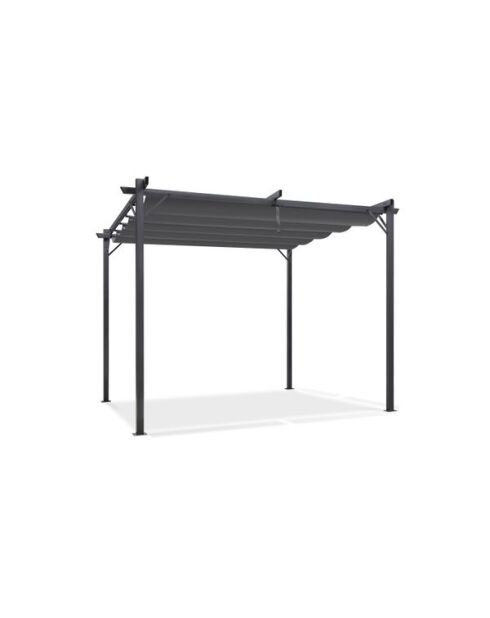 Pergola Marina en acier et toit rétractable gris 3x3m