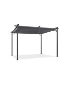 Pergola Marina en acier et toit rétractable gris 3x4m
