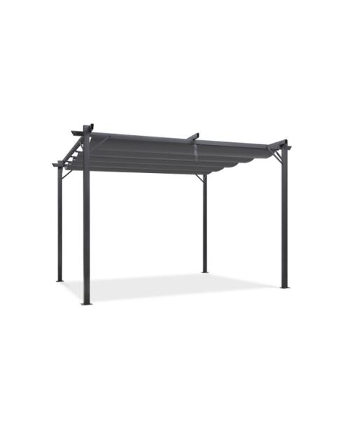 Pergola Marina en acier et toit rétractable gris 3x4m