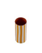 ORLANDO MEDIUM - Vase cylindrique à rayures orange, modèle medium