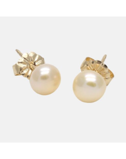 Chip placcati in oro modello piccolo Charly e perla coltivata rosa