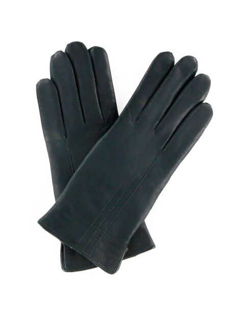 Gants en Cuir d'Agneau doublure Laine Anika verts