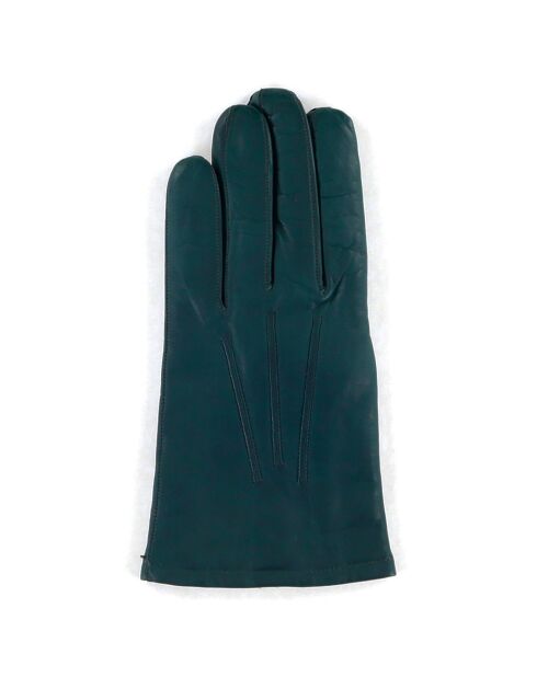 Gants en Cuir d'Agneau doublure Cachemire Rivoli bleu verdâtre/noir