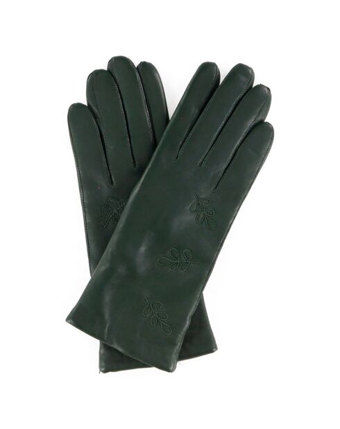 Gants en Cuir d'Agneau doublure Laine Sana verts