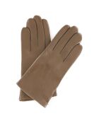 Gants en Cuir d'Agneau doublure Laine Waves chameau