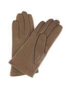 Gants en Cuir d'Agneau doublure Laine Waves chameau