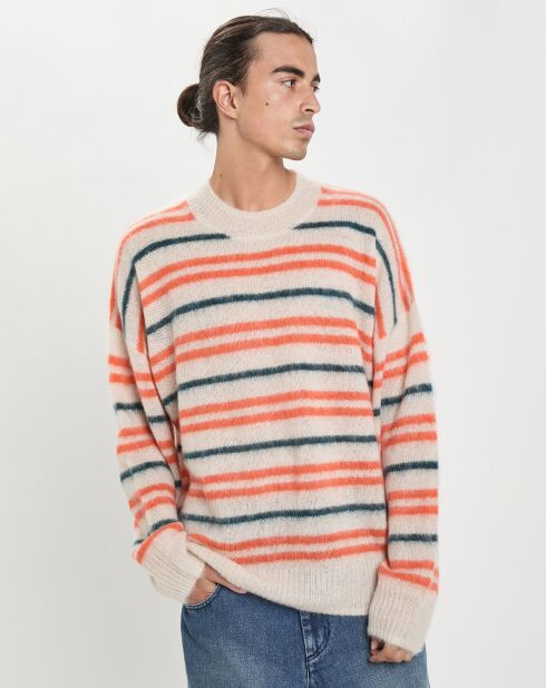 Pull en Mohair & Laine mélangés Dimitri-Gb beige/orange/vert