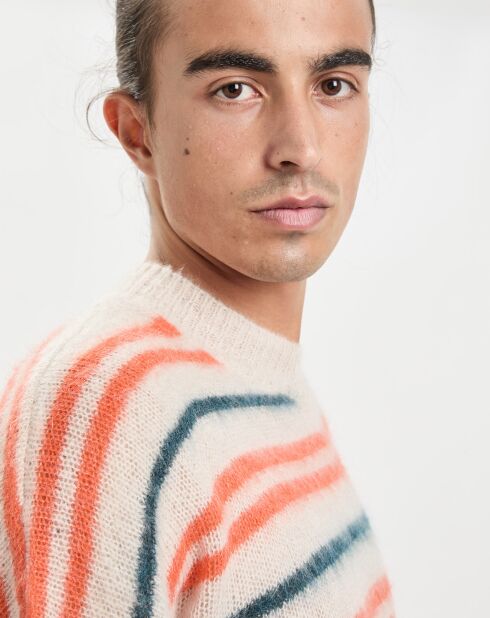 Pull en Mohair & Laine mélangés Dimitri-Gb beige/orange/vert