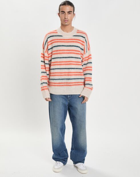 Pull en Mohair & Laine mélangés Dimitri-Gb beige/orange/vert