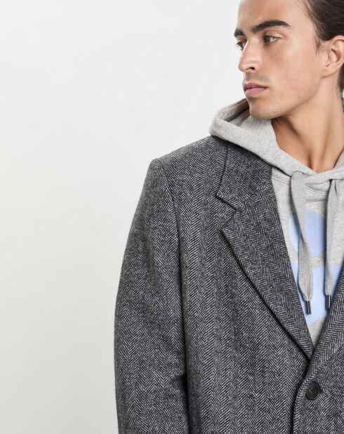 Manteau en Laine mélangée Johel-Gb gris