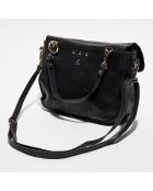 Sac Mini Maths Cuir Wash noir  18x26x8 cm