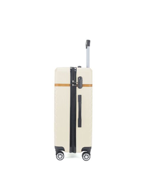 3 Valises 4 roues doubles 55/65/75 cm Odéon crème