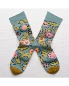 Calcetines con flores azules