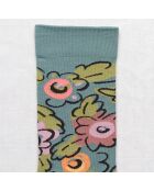 Calcetines con flores azules