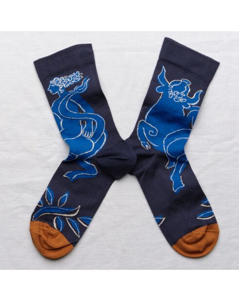 Chaussettes Taureau bleu/gris