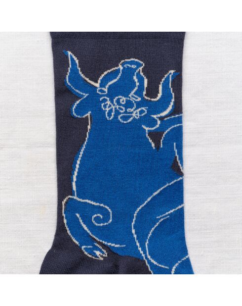 Chaussettes Taureau bleu/gris