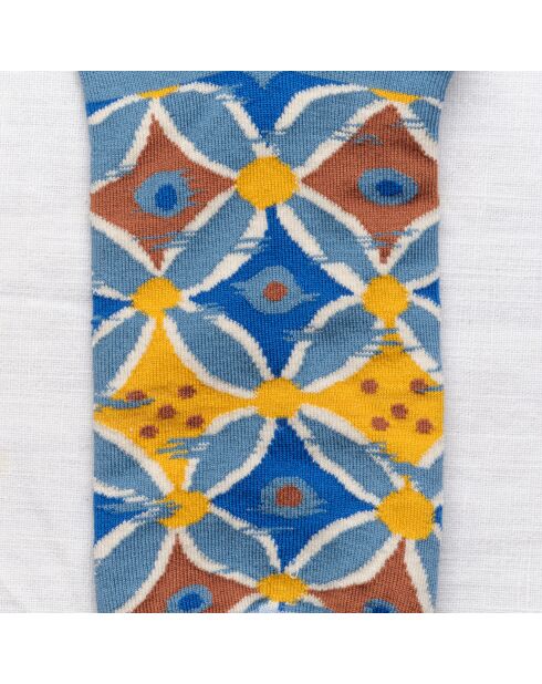 Socquettes Carrelage bleues