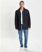 Manteau en Velours de Cuir Marco bleu