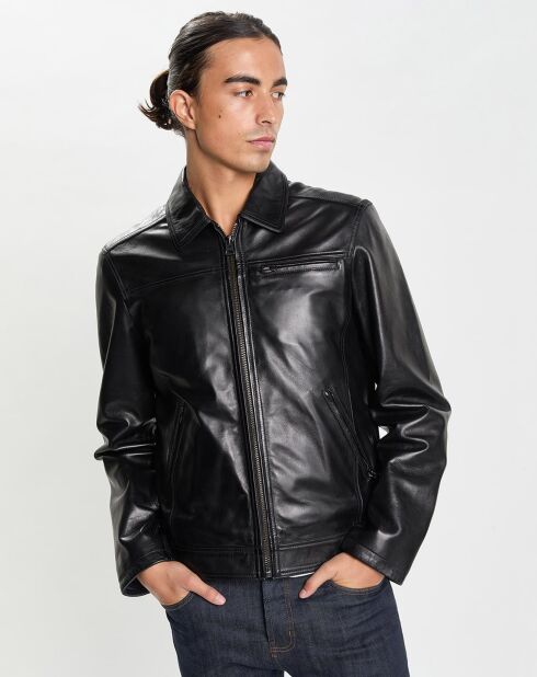 Veste en Cuir Stefano noire