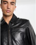 Veste en Cuir Stefano noire