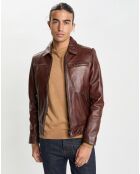 Veste en Cuir Stefano marron