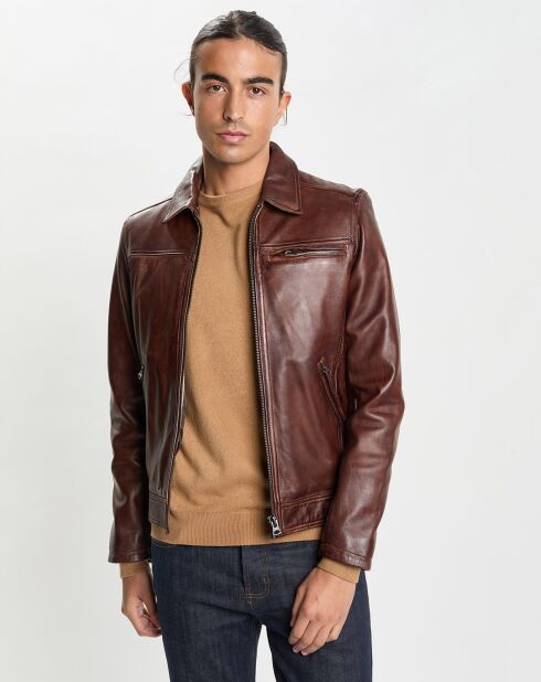 Veste en Cuir Stefano marron