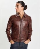 Veste en Cuir Stefano marron