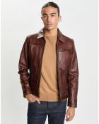 Veste en Cuir Stefano marron