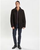 Manteau en Velours de Cuir Marco marron