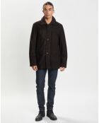 Manteau en Velours de Cuir Marco marron