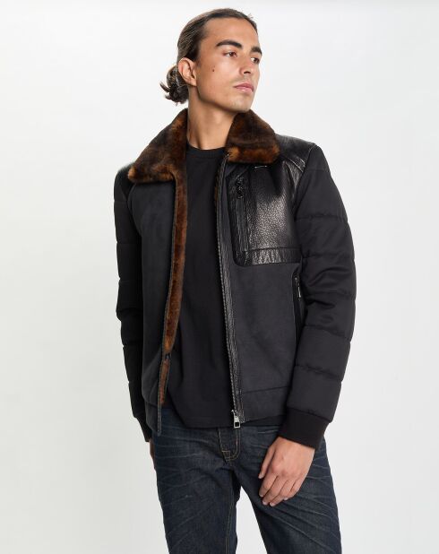 Blouson en Cuir Marcello noir