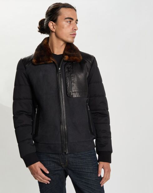 Blouson en Cuir Marcello noir