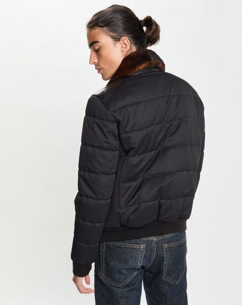 Blouson en Cuir Marcello noir