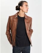 Veste en Cuir Stefano camel