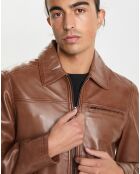 Veste en Cuir Stefano camel