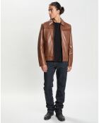 Veste en Cuir Stefano camel