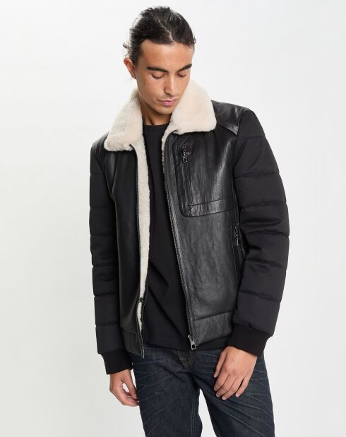 Blouson en Cuir Marcello noir