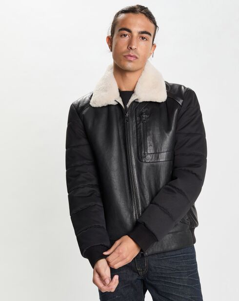 Blouson en Cuir Marcello noir