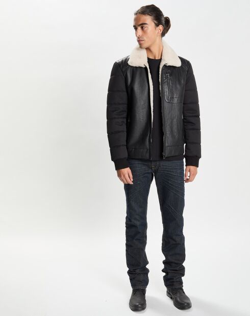 Blouson en Cuir Marcello noir