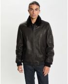 Blouson en Cuir Carlito noir