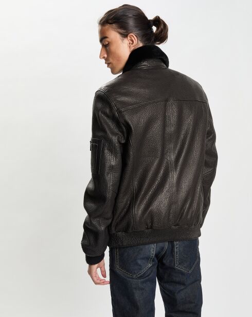 Blouson en Cuir Carlito noir